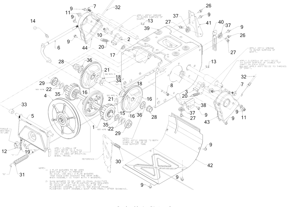 Transmission Diagram and Parts List for 3X26-INCHTRAC (31AH7DVX710)(2019) Cub Cadet Snow Blower
